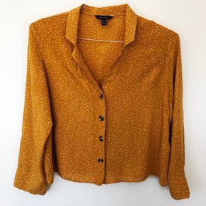 ASOS Yellow Polka Dot Button Down Top